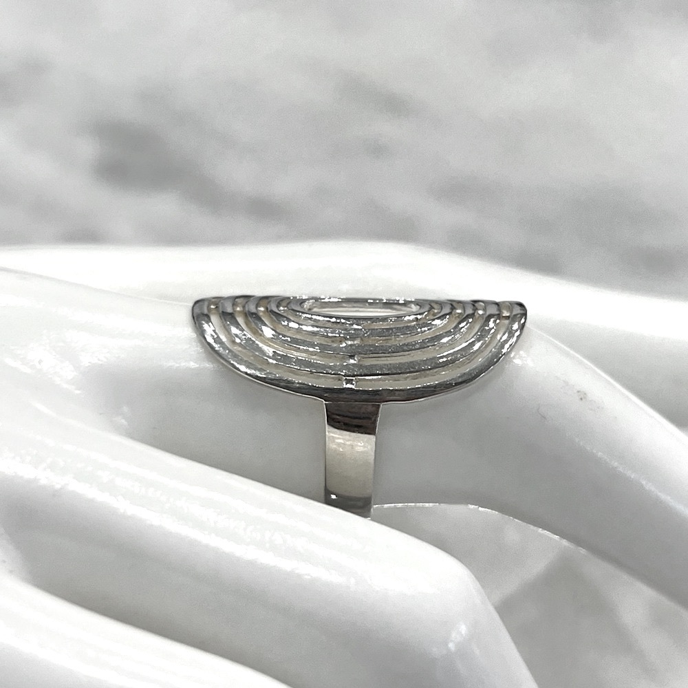 Sterling Silver Concentric Circle Ring Sz 8 - Picture 6 of 10
